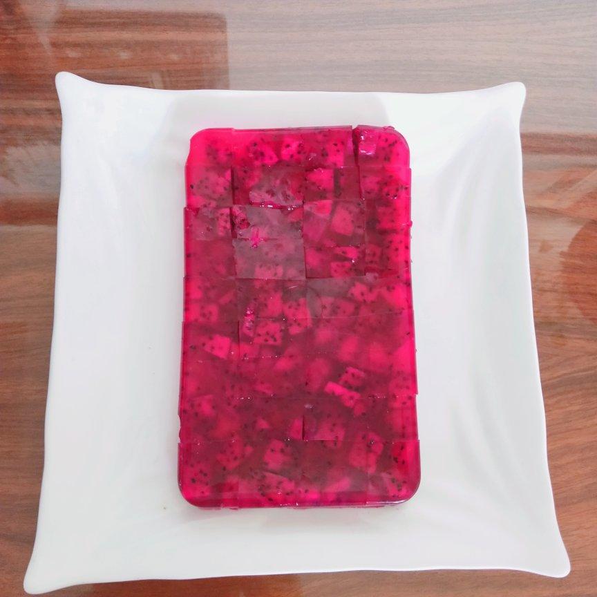 吉利丁片版火龙果果冻