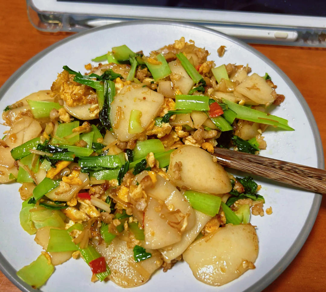 宁波青菜炒年糕