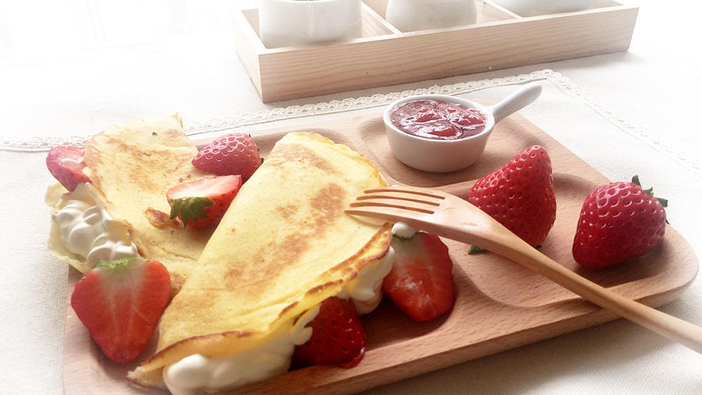 果时手记VOL.2│ 草莓奶油可丽饼：高颜值营养美食的做法