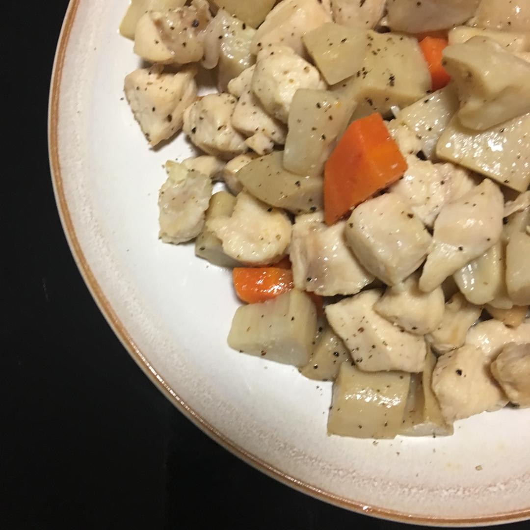鸡肉杏鲍菇盐煮
