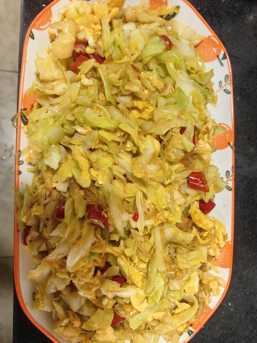 粉丝炒包菜