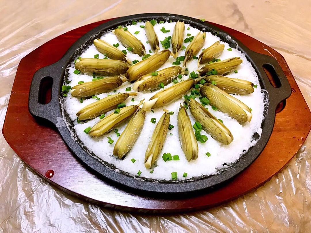 开水9587做的铁板盐烤蛏子