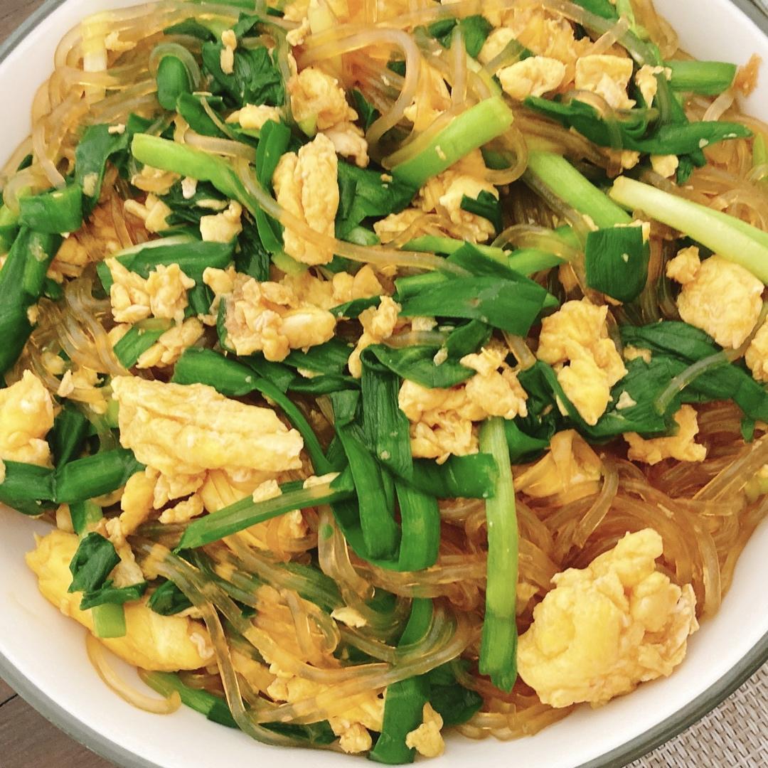 韭菜鸡蛋炒粉丝