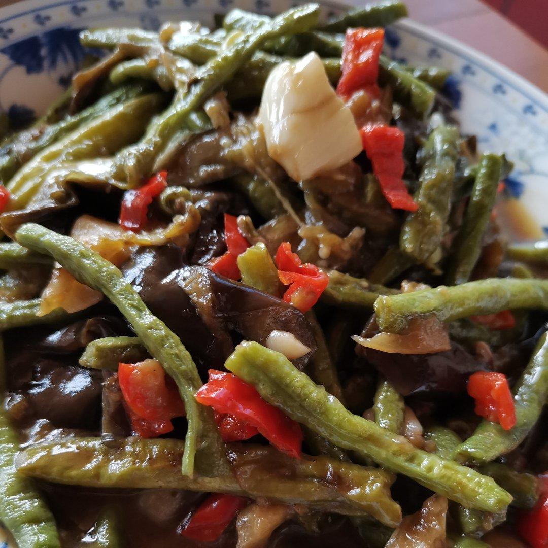 茄子炒豆角（改良版 健康少油）