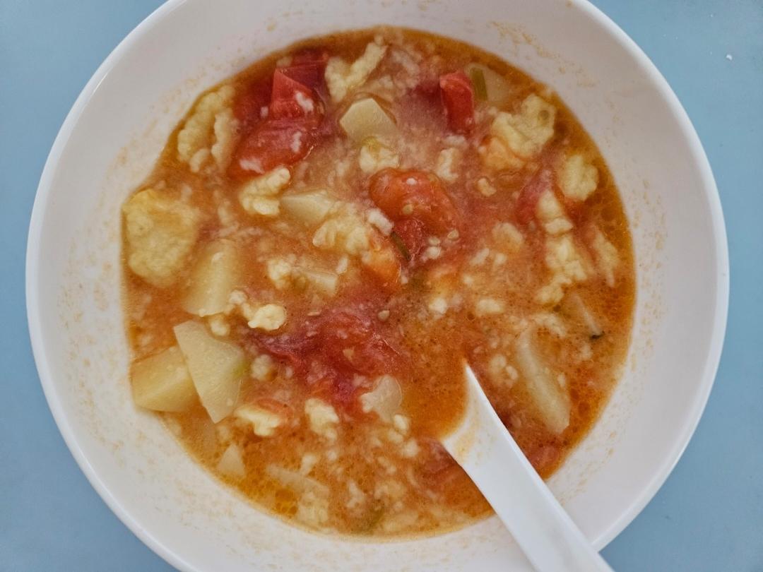 西红柿鸡蛋面疙瘩汤