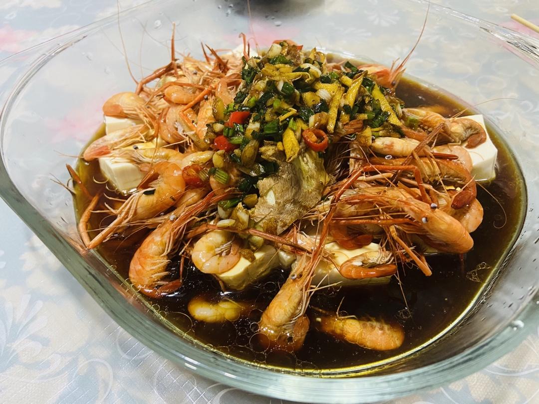 豆腐拌河虾