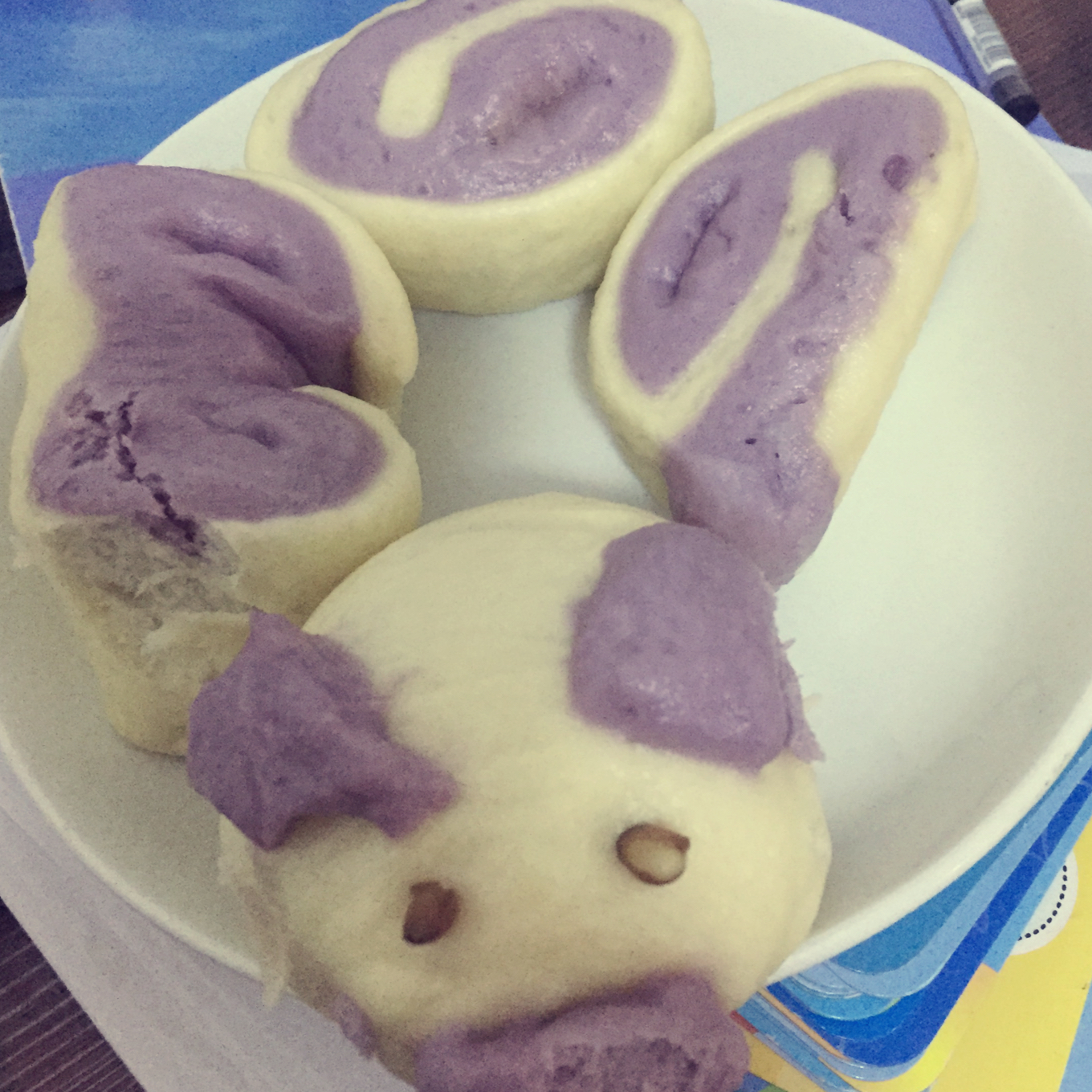 紫薯双色馒头