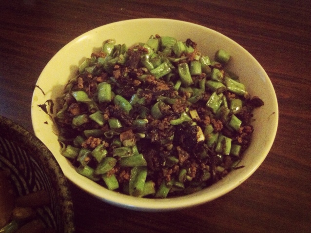 干煸榄菜肉末豆角