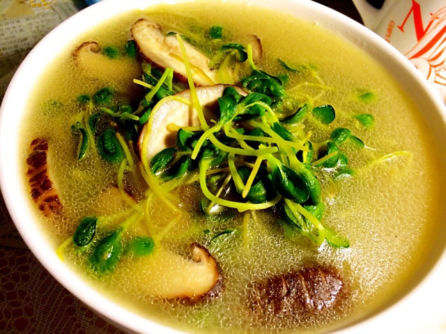 豆苗蘑菇汤