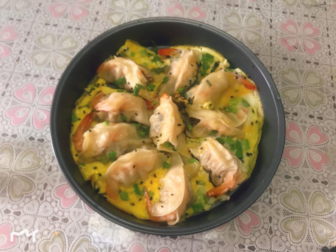 整只大虾抱蛋煎饺