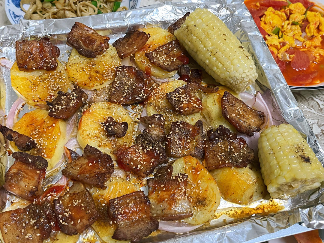 烤箱版土豆烤五花肉