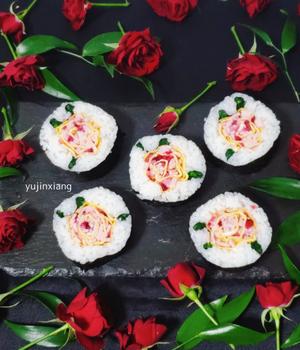 🌸花开富贵🌸玫瑰海苔寿司卷（二）的做法 步骤16