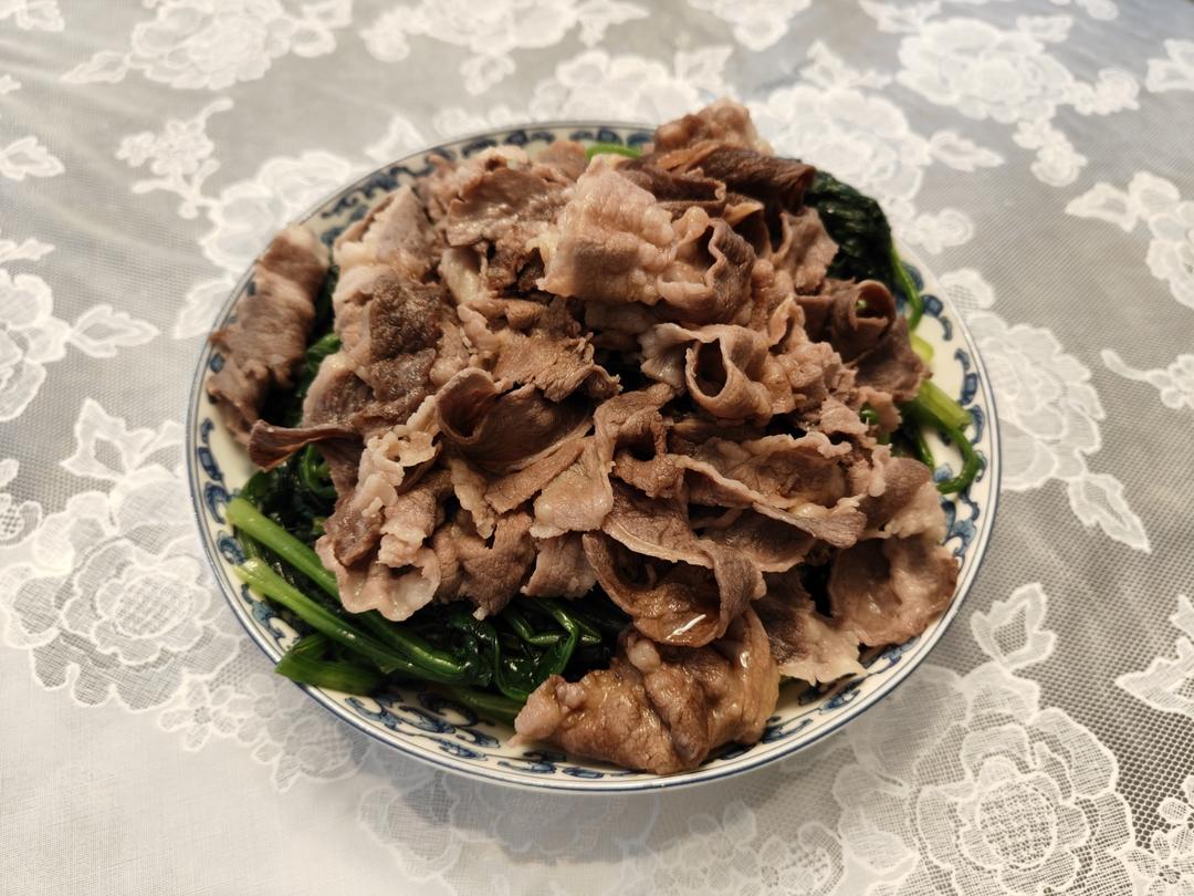 白灼菠菜牛柏叶