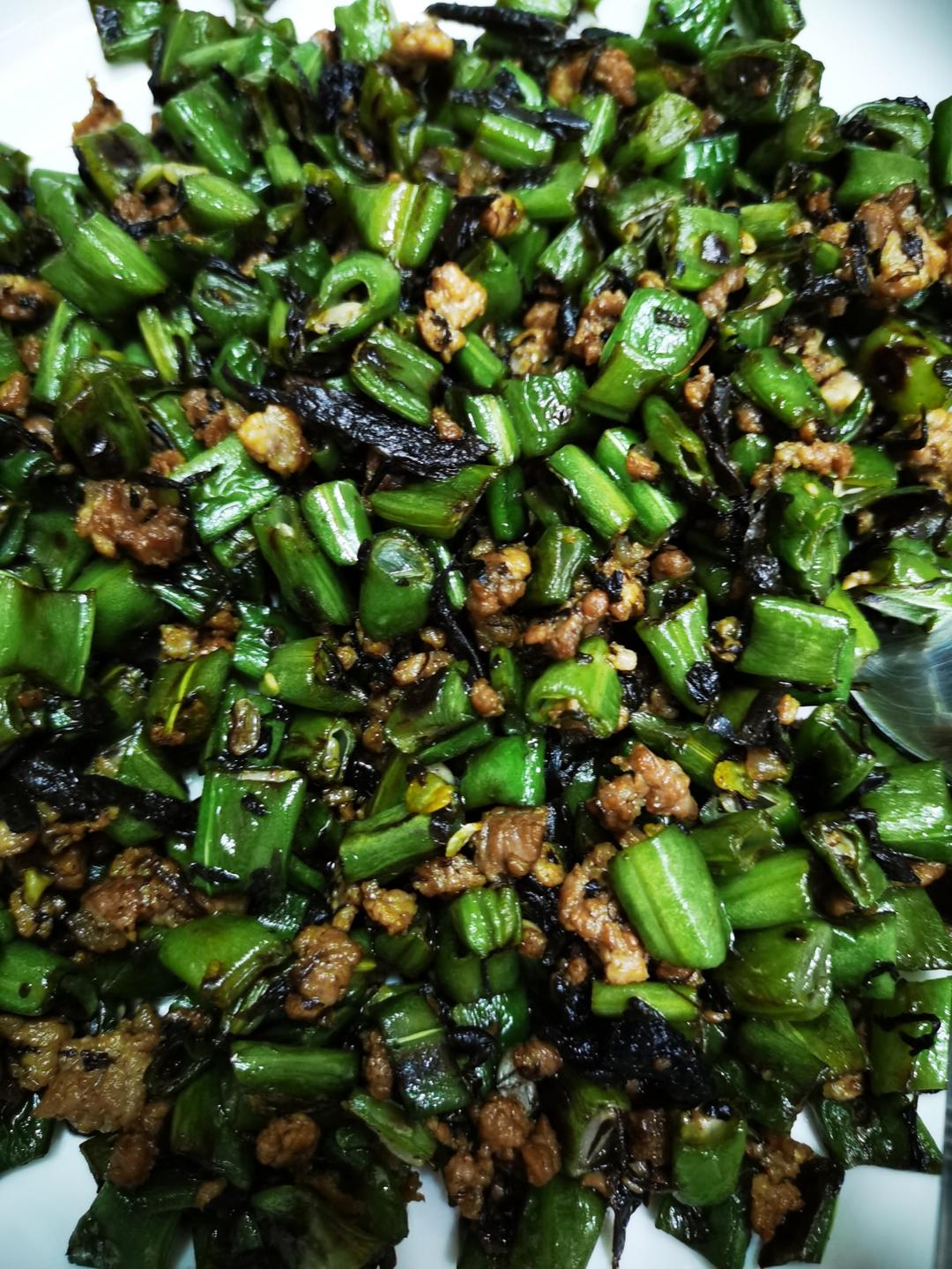 干煸榄菜肉末豆角