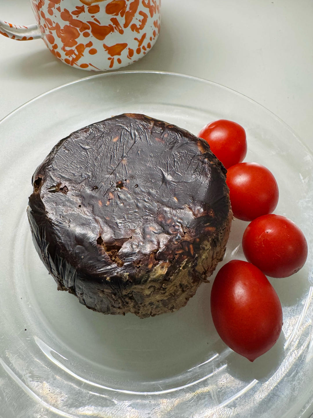 咖啡酱夹心黑巧脆皮燕麦麸皮蛋糕｜健康甜品