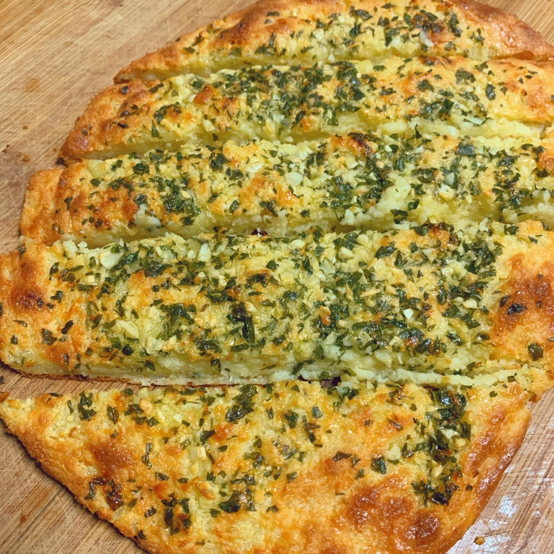 【生酮低碳】大蒜面包garlic bread，两种口感