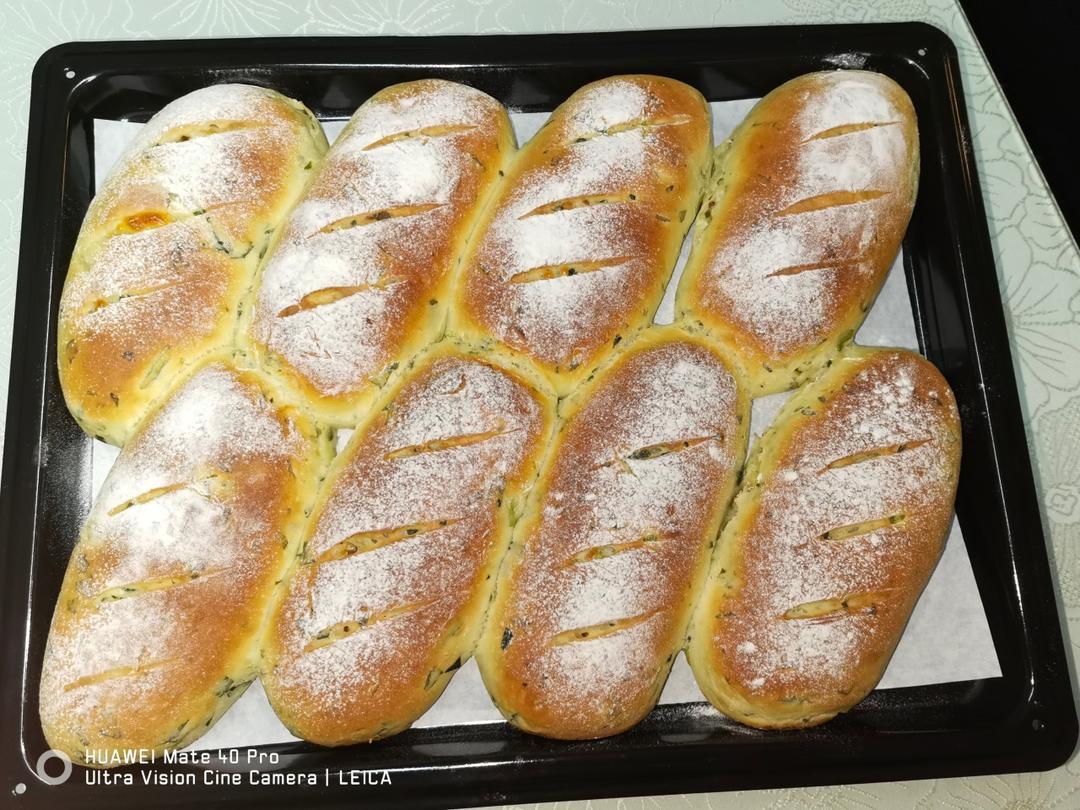 菠菜芝士咸面包