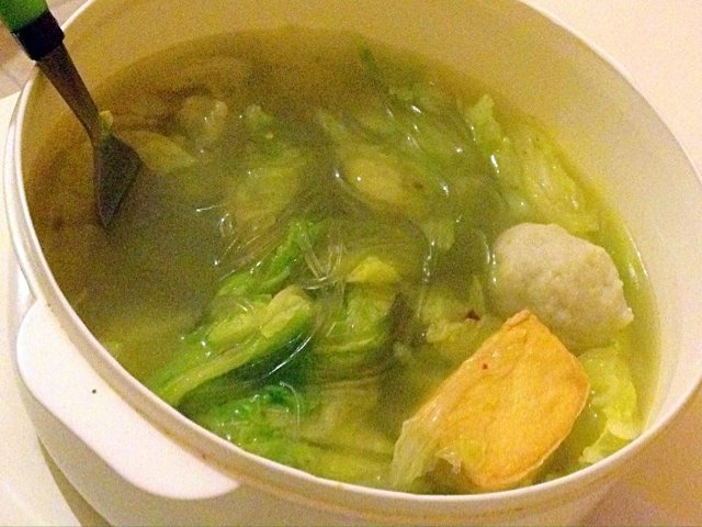 白菜粉丝鱼丸汤