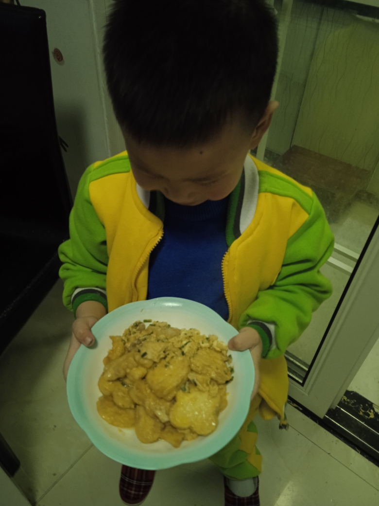创意锅塌豆腐^O^第一次教4岁半儿子做菜