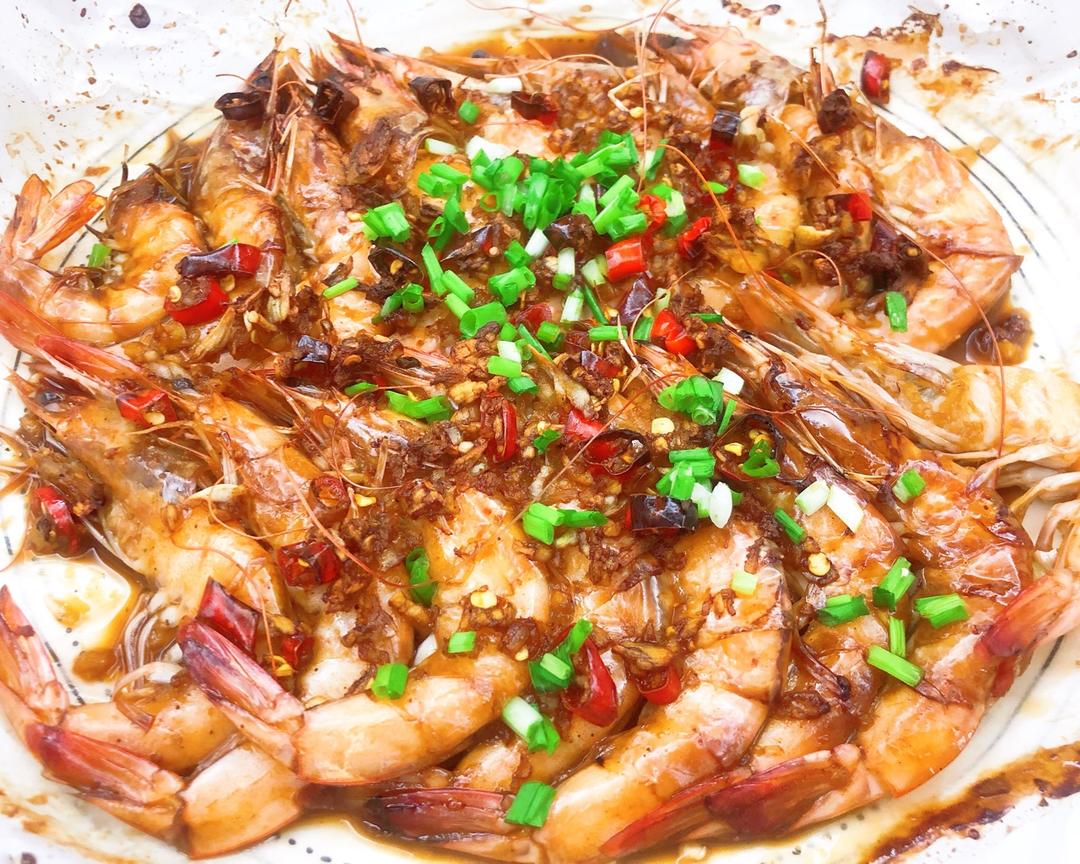 ‼️无油也能香喷喷🦐美味的蒜蓉烤大虾的做法