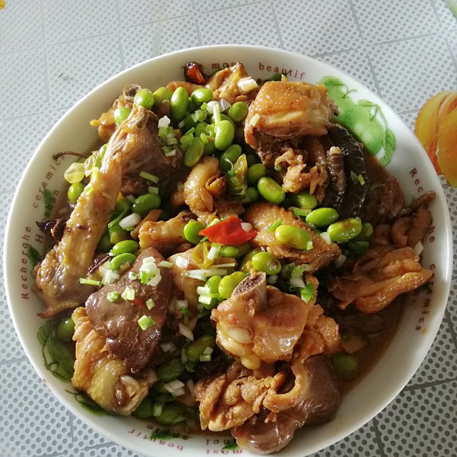 毛豆烧鸡