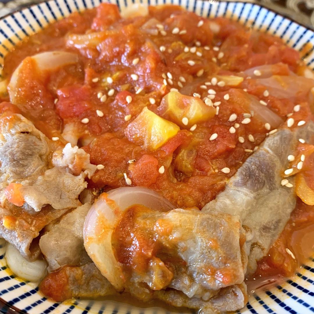 番茄肥牛乌冬面（仿丸龟制面版本）