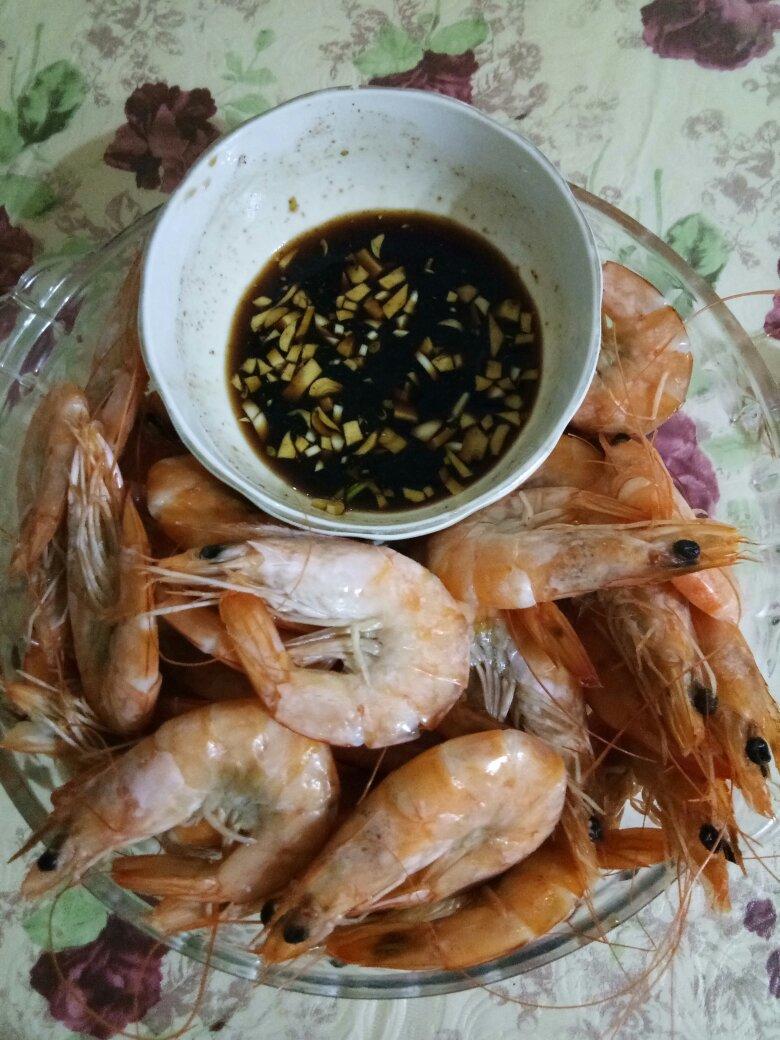白灼虾+蘸料