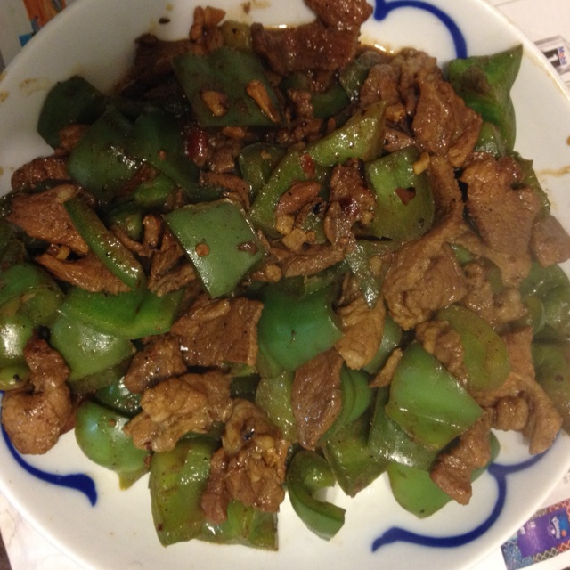 青椒炒肉片
