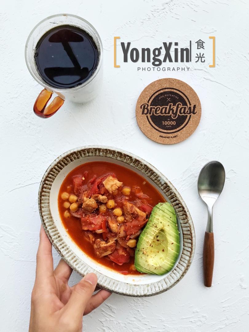 番茄孜然鸡炖鹰嘴豆【健康一锅端】