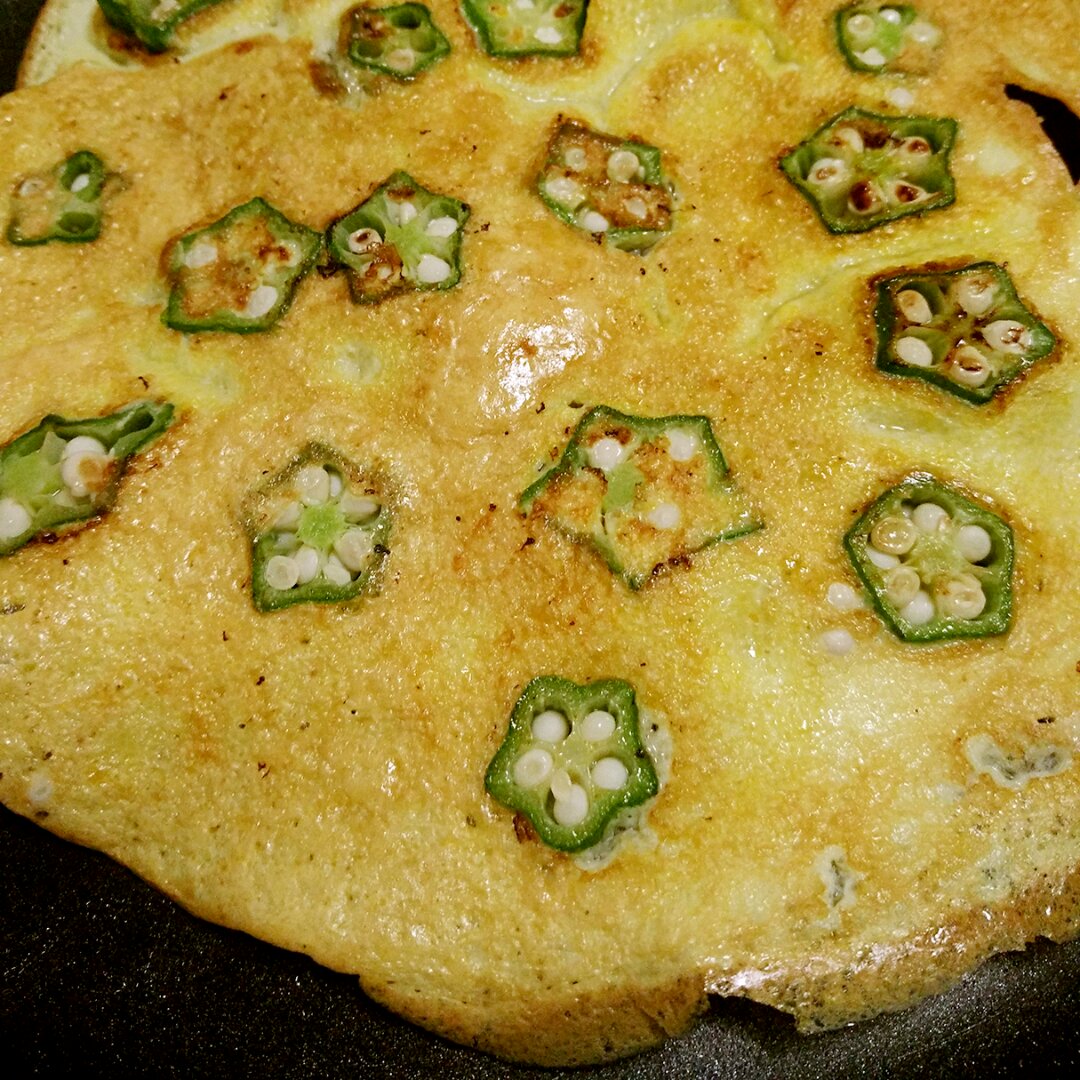 秋葵鸡蛋饼