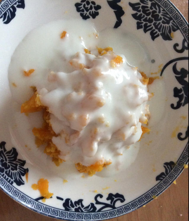 欧哈玛做的酸奶红薯泥