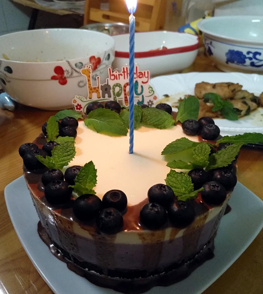 渐变蓝莓冻芝士蛋糕（免烤）