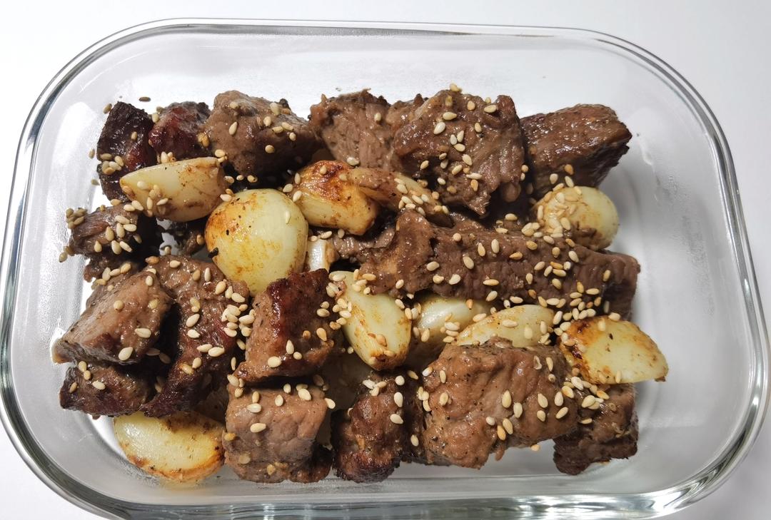 黑椒蒜仔牛排粒—空气炸锅