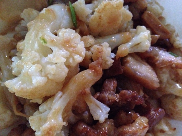 煎五花肉炒花菜