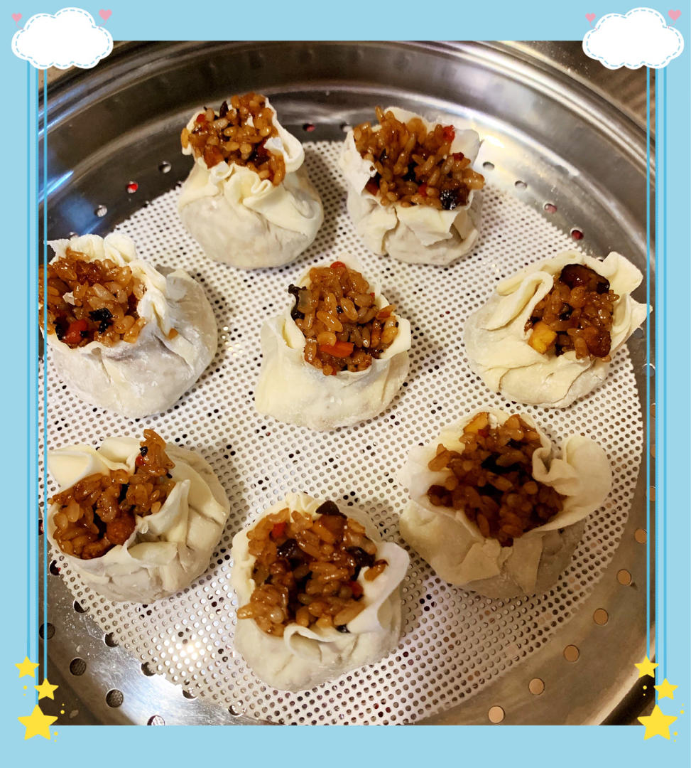 超好吃的香菇糯米猪肉烧麦（附烧麦皮做法）