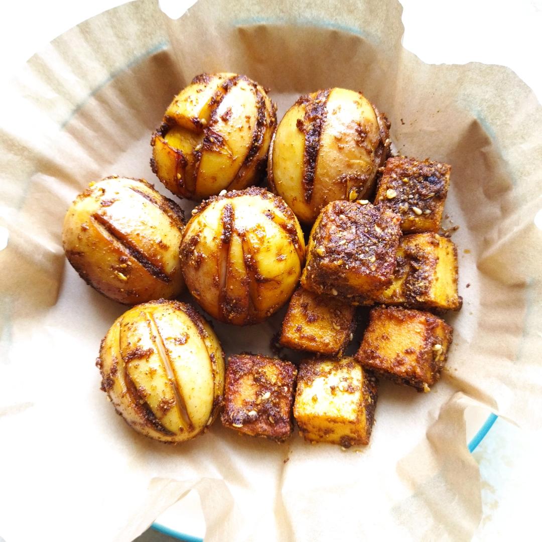 空气炸锅烤孜然鸡蛋