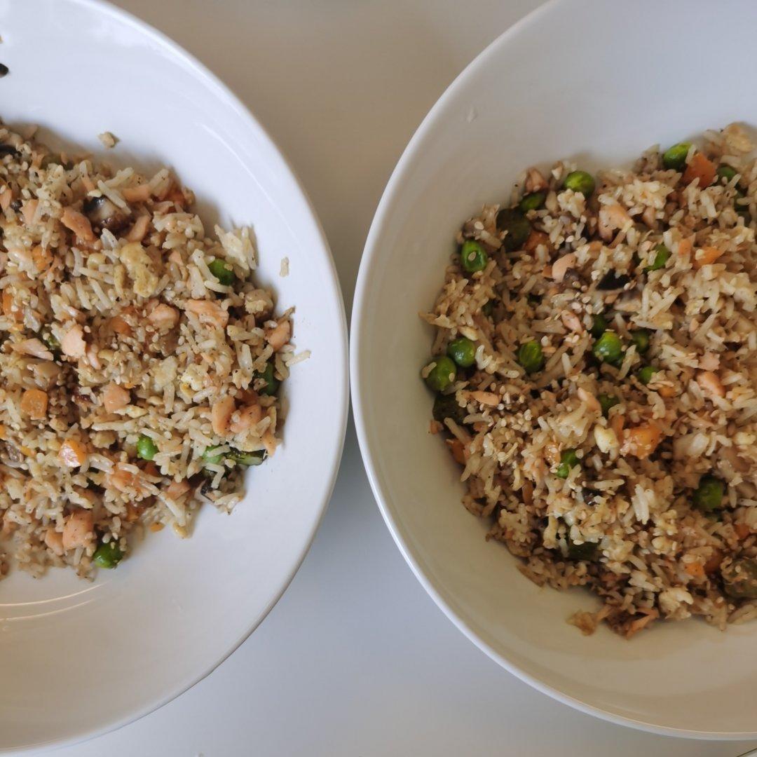 酸黄瓜芝麻三文鱼炒饭配烧汁酱【健康一锅端】