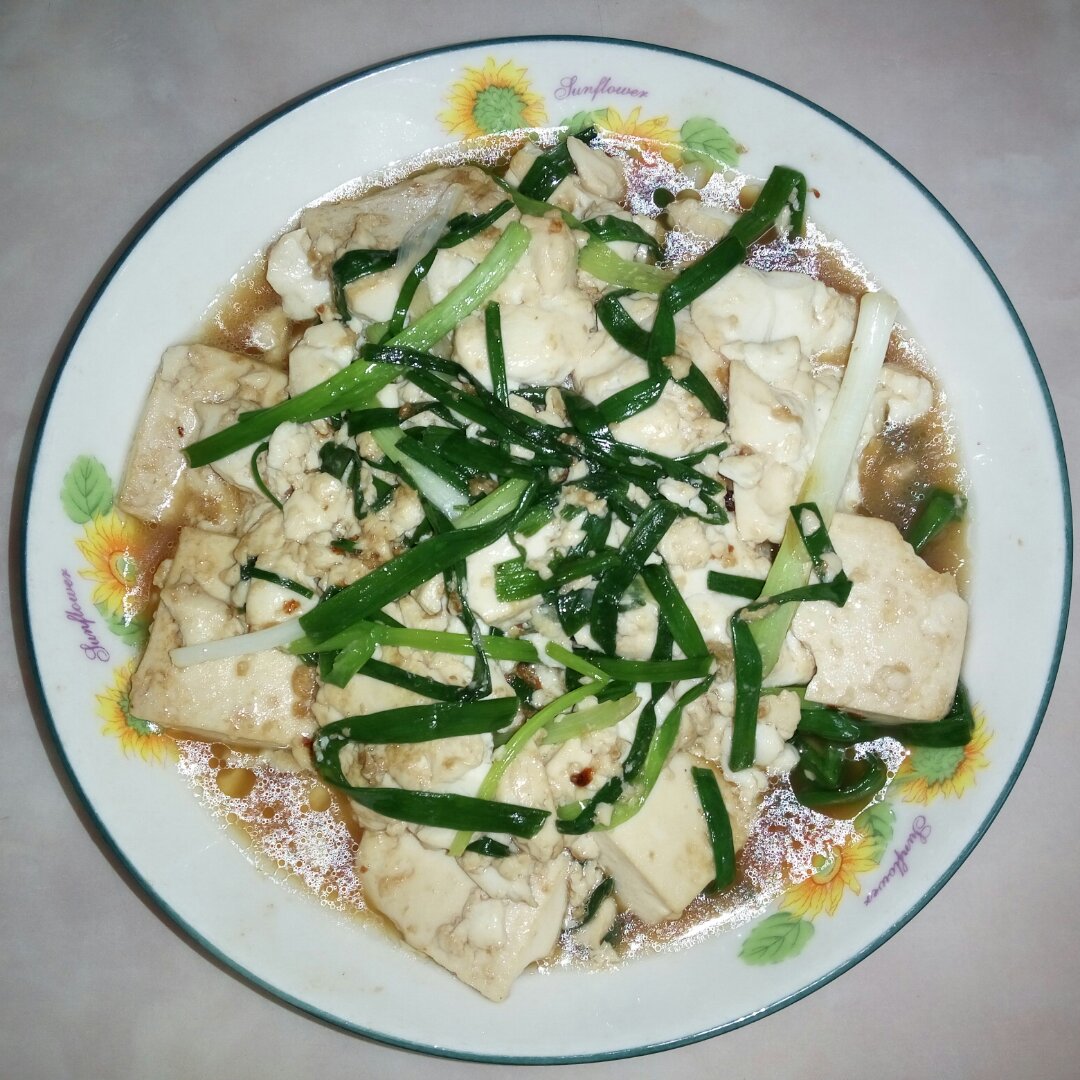 葱焖豆腐