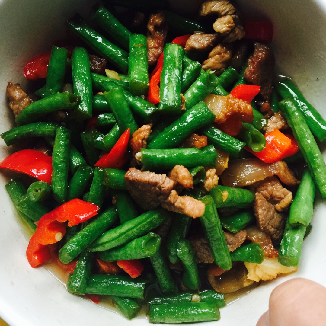 长豆角炒肉