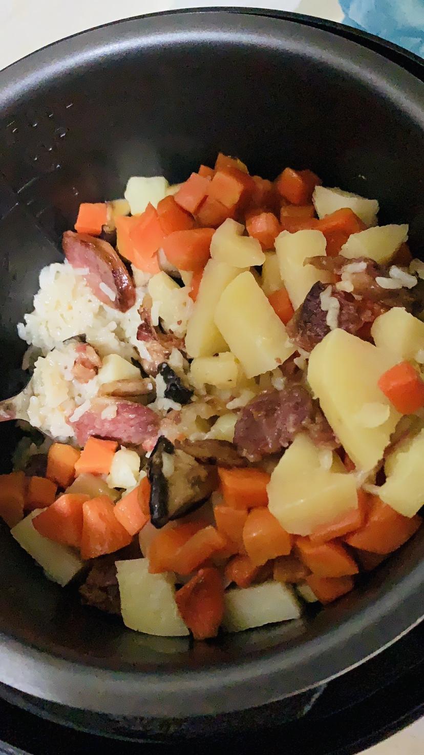 电高压锅版本的腊肠饭的做法