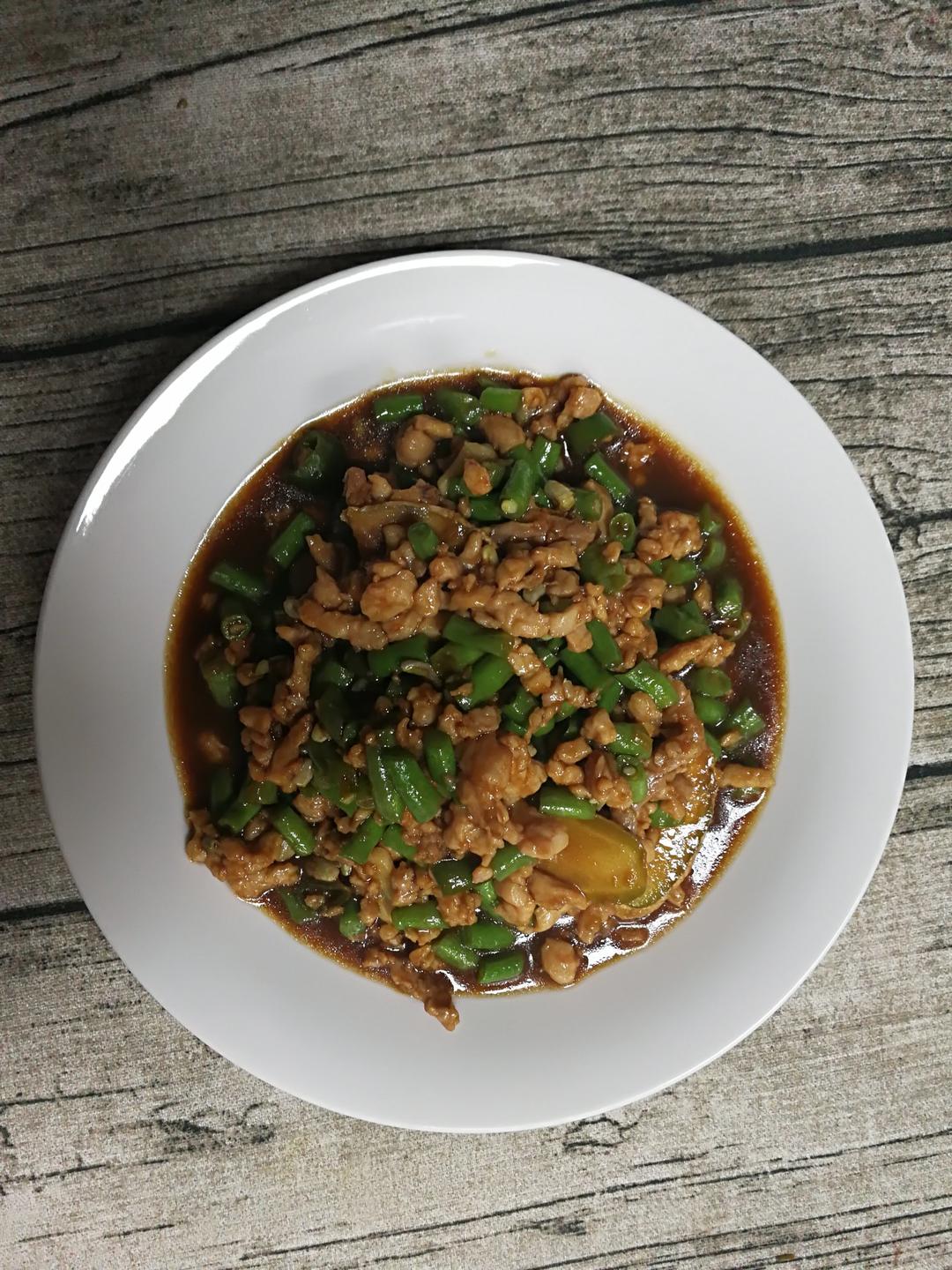 肉沫豆角下饭菜