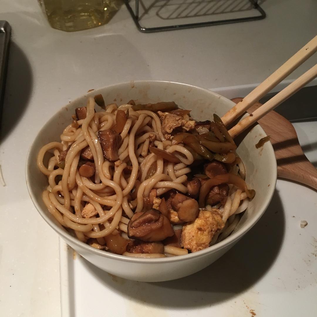 榨菜鸡蛋酱油氽儿面