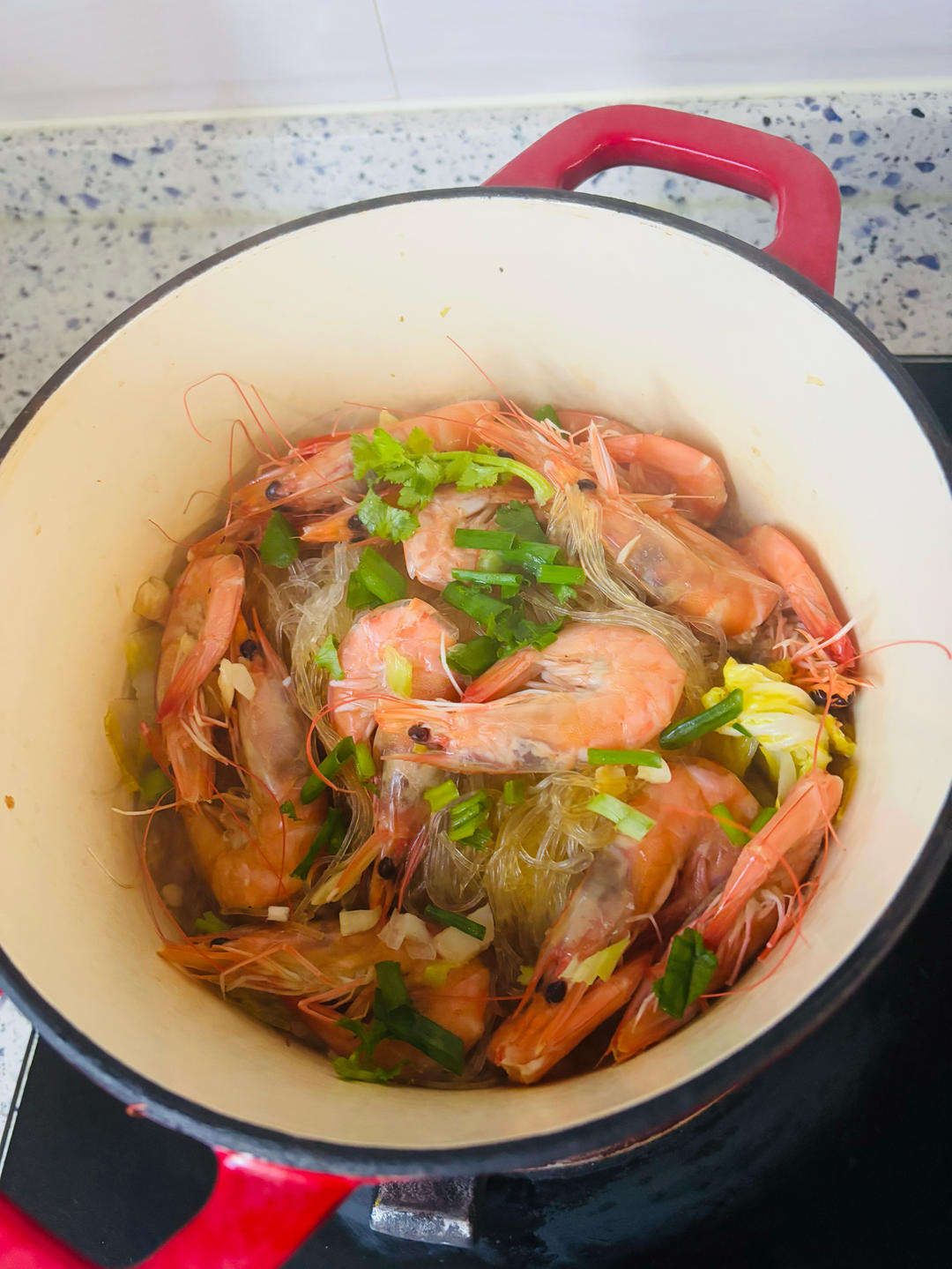 蒜蓉白菜粉丝虾煲