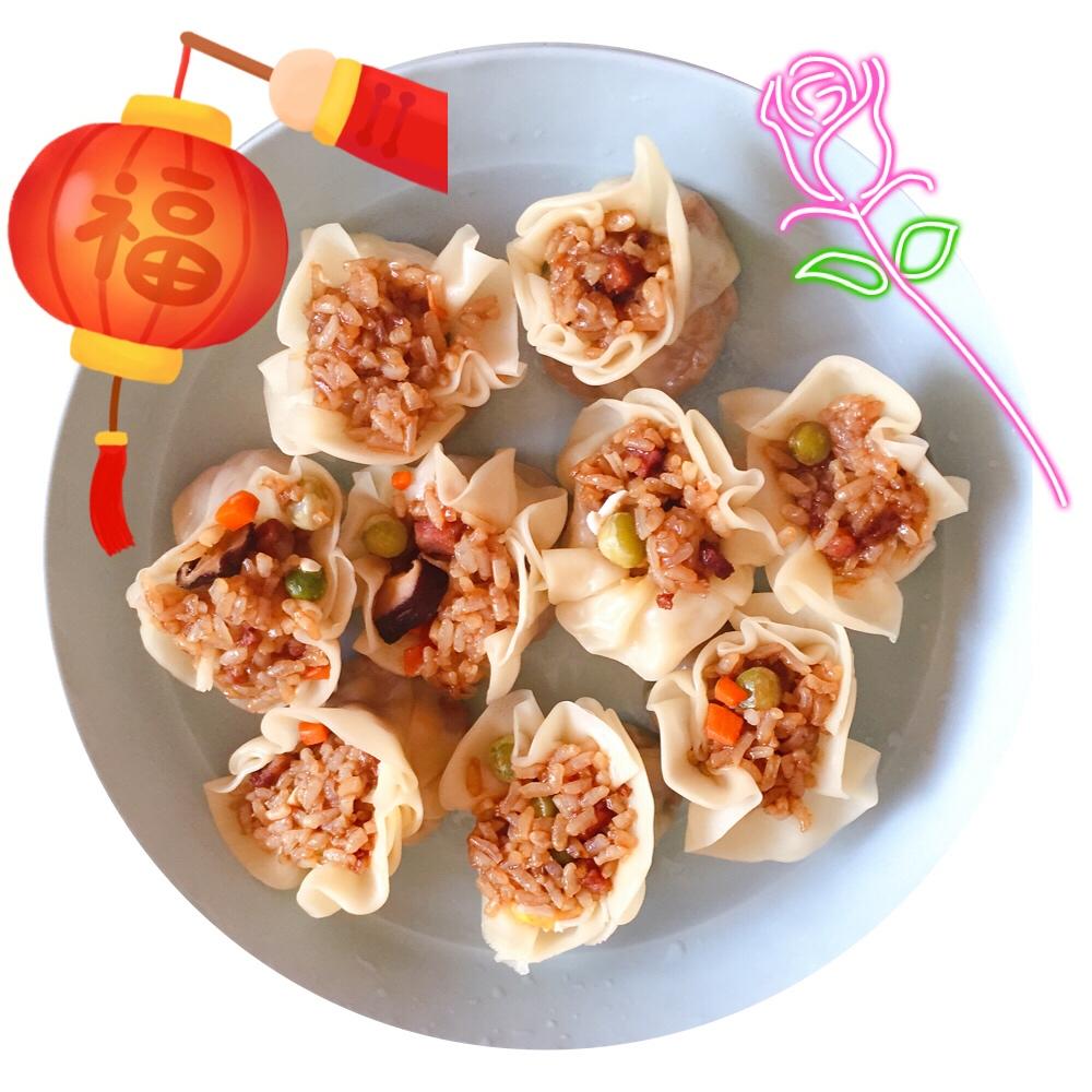 饺子皮咸蛋黄烧麦