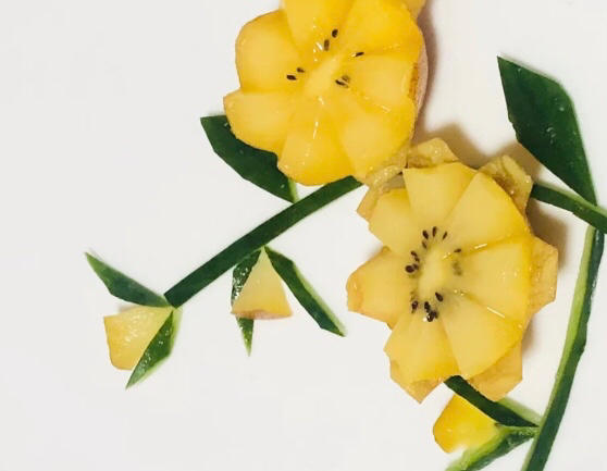 金艳奇异果盘饰🌺花开富贵！