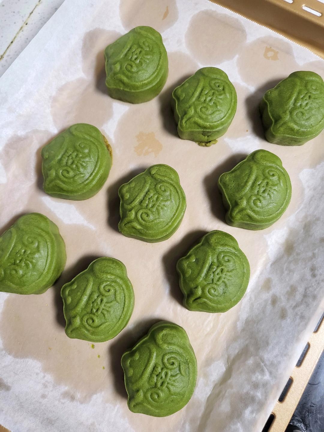 和风美人－广式抹茶红豆月饼