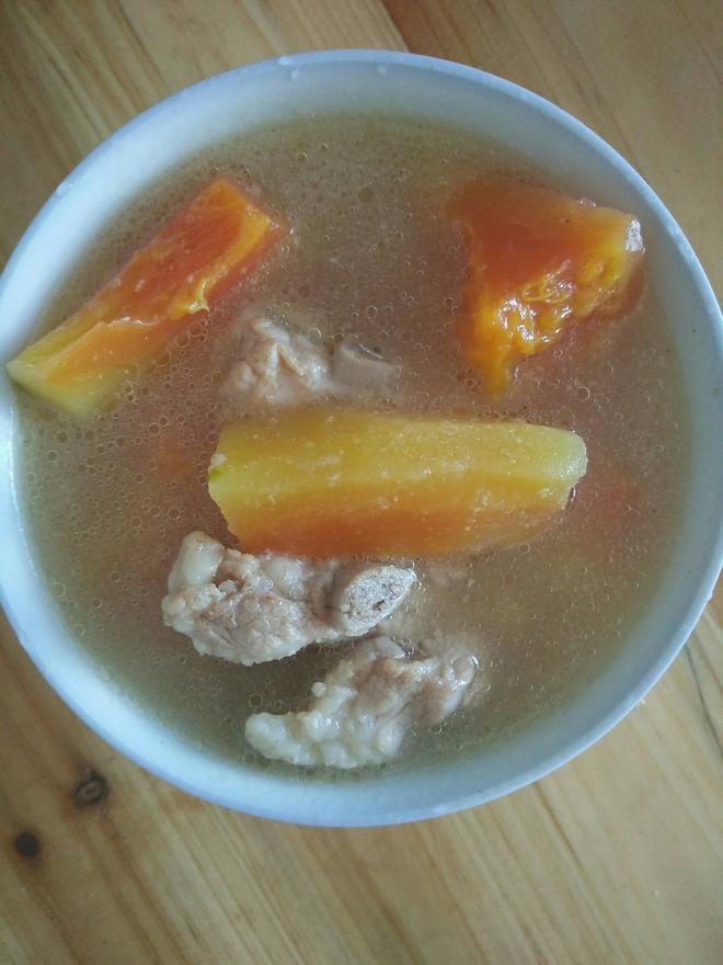 夏日木瓜排骨汤的做法