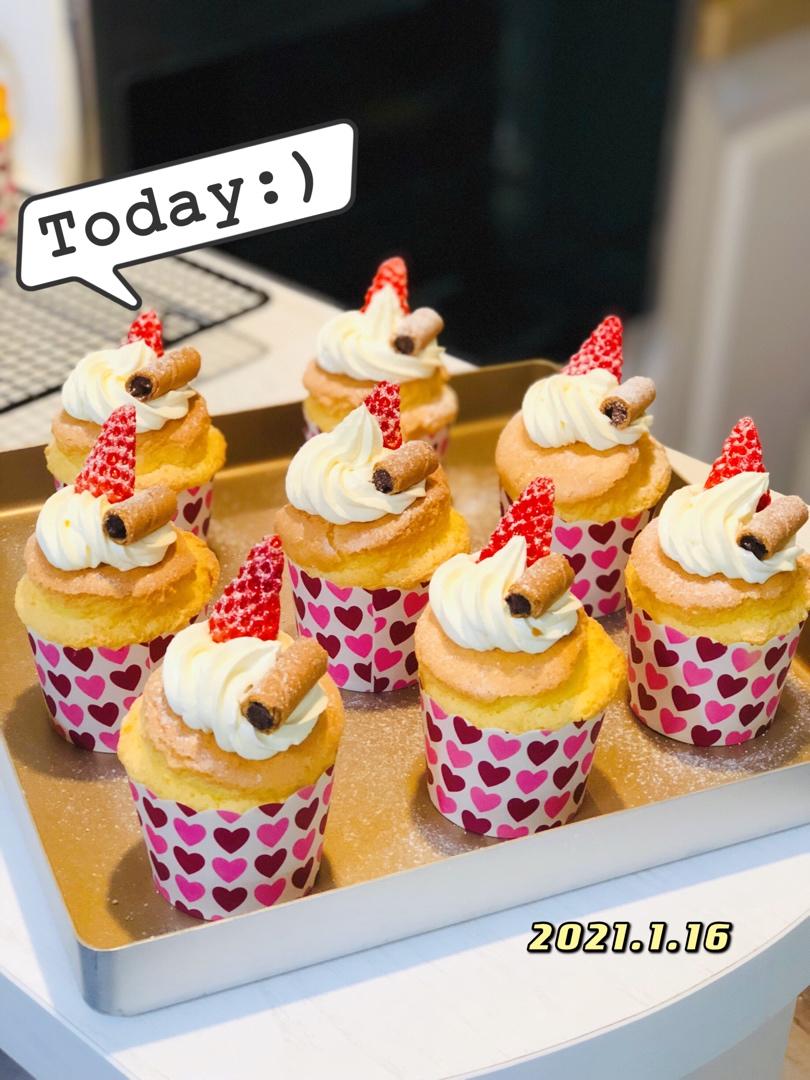 纸杯蛋糕 8寸戚风蛋糕的量