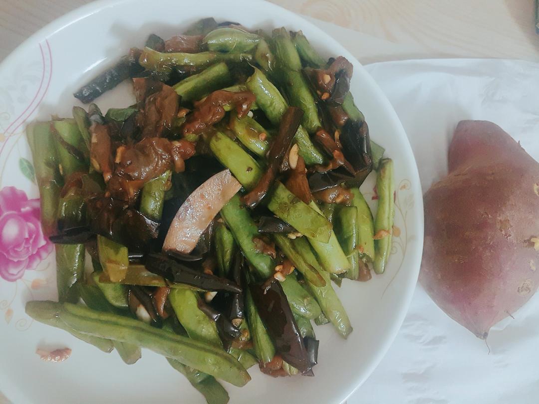 四季豆炒茄子
