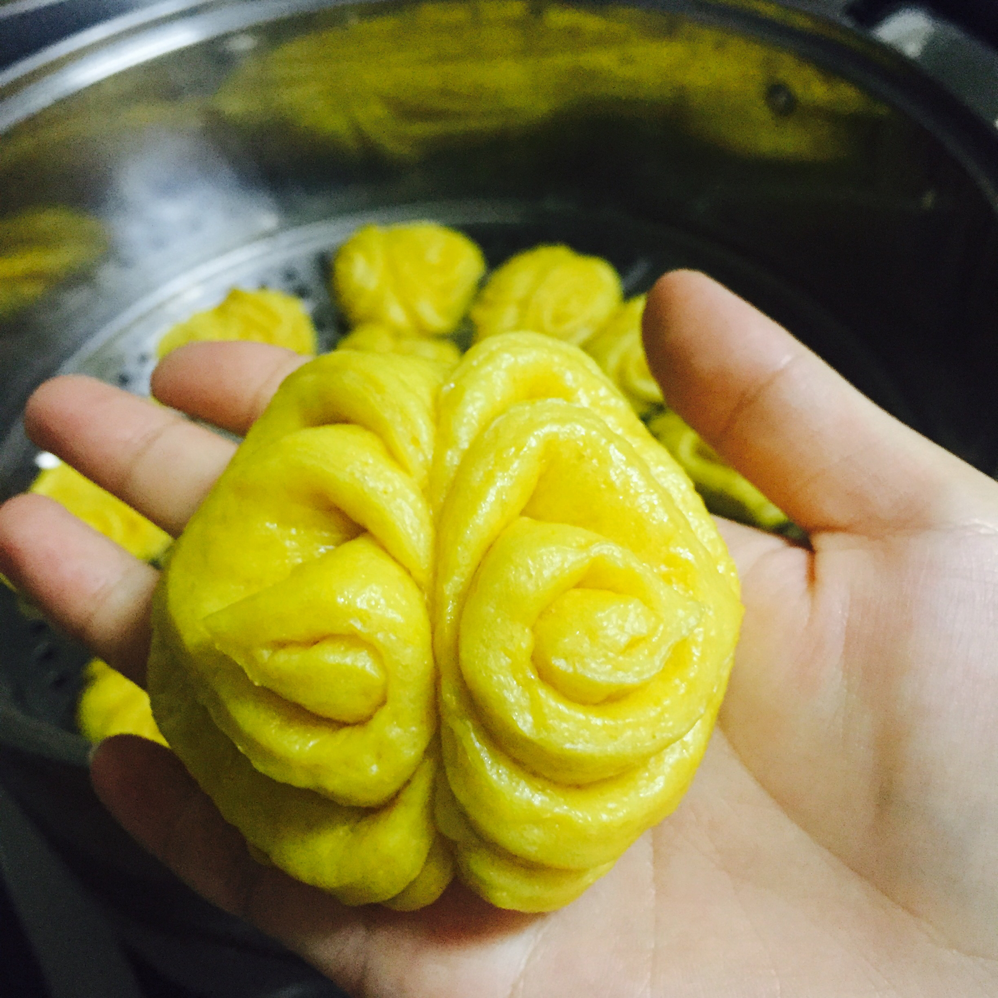 南瓜花卷馒头